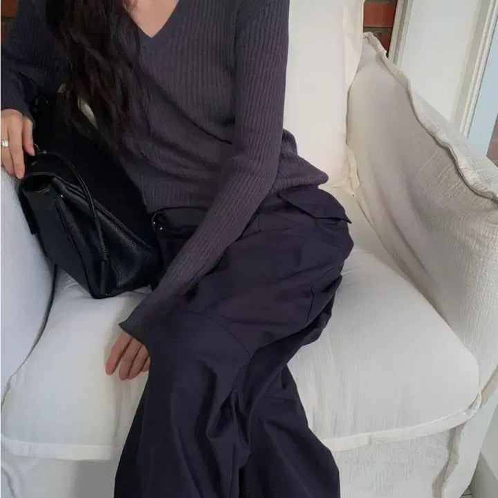 [BUNJANG] Veryu Renoir Linen Knit Charcoal / 베리유 르누아 린넨 니트 