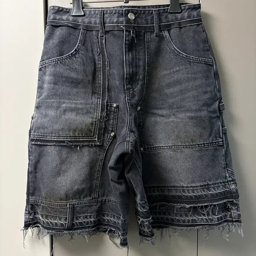 [BUNJANG] Andersson Bell Unisex Patchwork Denim Shorts APA806U / 앤더슨벨 유니섹스 패치워크 데님 쇼츠 apa806u 30사이즈