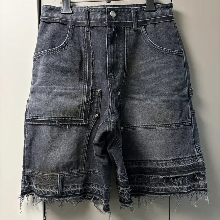[BUNJANG] Andersson Bell Unisex Patchwork Denim Shorts APA806U / 앤더슨벨 유니섹스 패치워크 데님 쇼츠 apa806u 30사이즈