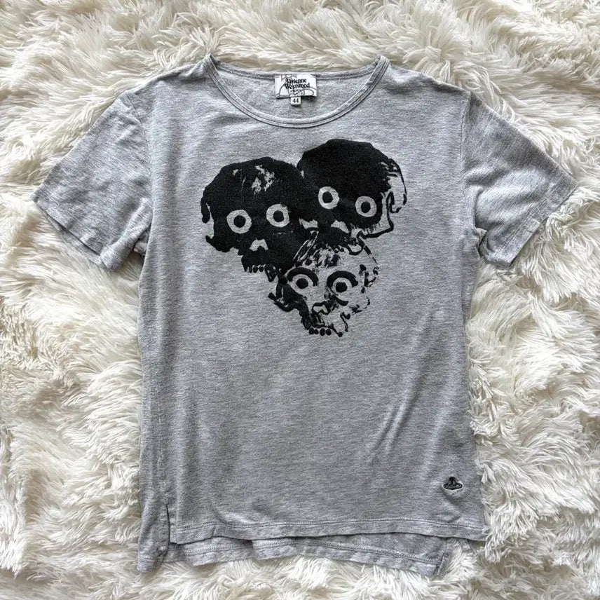 [BUNJANG] Vivienne Westwood Hand-Drawing Skull Tencel Short-Sleeve T-Shirt / 비비안 웨스트우드 핸드드로잉 스컬 해골 텐셀 반팔 티셔츠