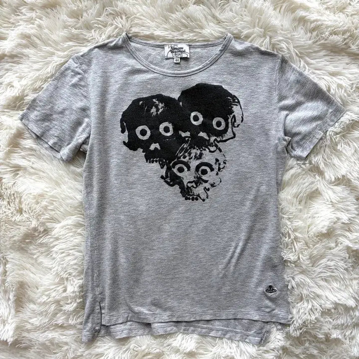 [BUNJANG] Vivienne Westwood Hand-Drawing Skull Tencel Short-Sleeve T-Shirt / 비비안 웨스트우드 핸드드로잉 스컬 해골 텐셀 반팔 티셔츠
