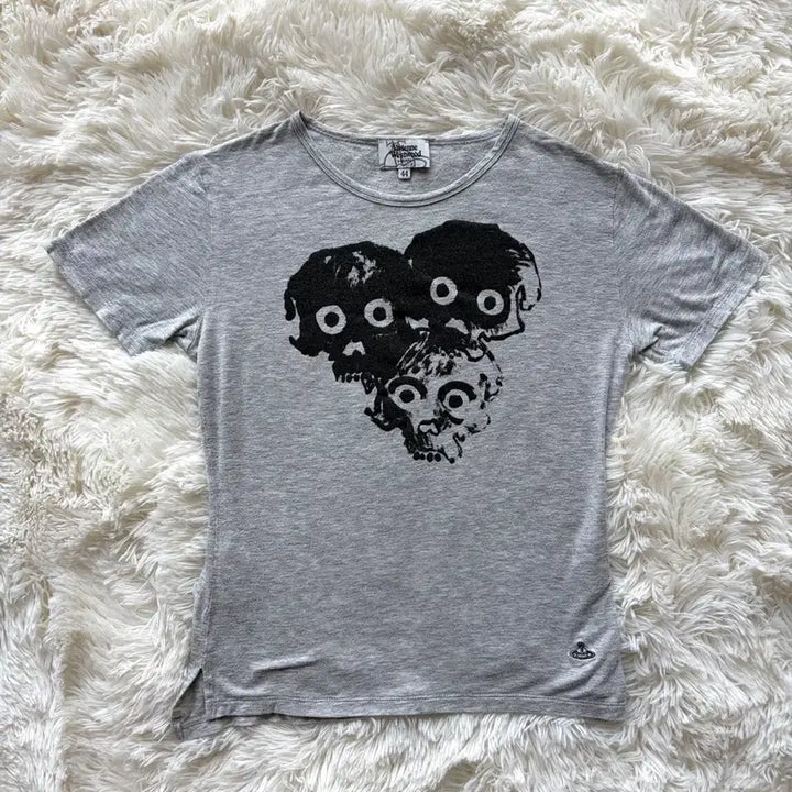 [BUNJANG] Vivienne Westwood Hand-Drawing Skull Tencel Short-Sleeve T-Shirt / 비비안 웨스트우드 핸드드로잉 스컬 해골 텐셀 반팔 티셔츠