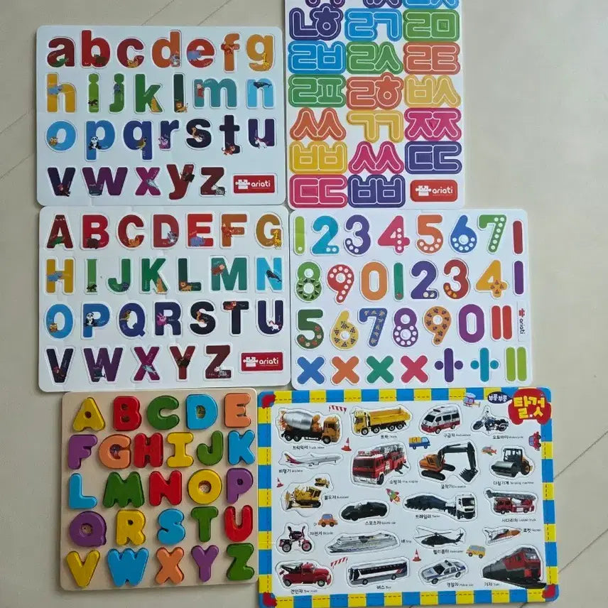 [BUNJANG] Aritati Magnetic Learning Blocks Set (Hangul, English Alphabet, Numbers, Vehicles) / 아리아띠 한글 자석 교구 세트 / 영어 알파벳 / 숫자 / 탈것 일괄