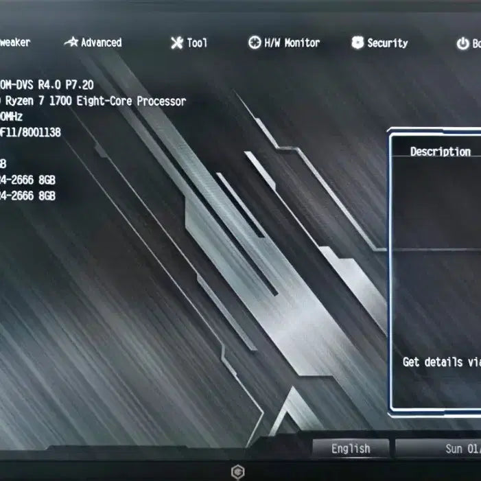 [BUNJANG] AMD Ryzen 7 1700 CPU and A320M Motherboard Set / ryzen 1700 a320m 보드셋
