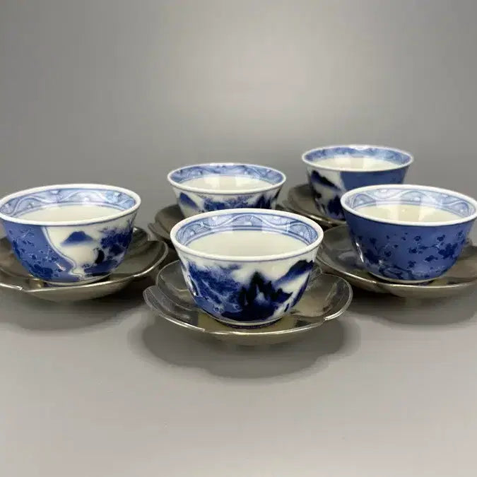 [SOLD OUT] 장원 주석 화형 잔탁 5매 차탁 차선 배탁 배점 잔받침 주석잔탁 주석차탁