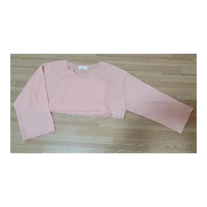 [BUNJANG] Pink Cropped Long Sleeve Knit and Camisole Set (One Size) / 핑크색 크롭 긴팔 니트+나시 세트(프리사이즈)