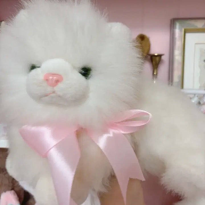[BUNJANG] Vintage White Cat Plush Toy / 빈티지 흰색 고양이 인형, 헤이세이 레트로 고양이 인형