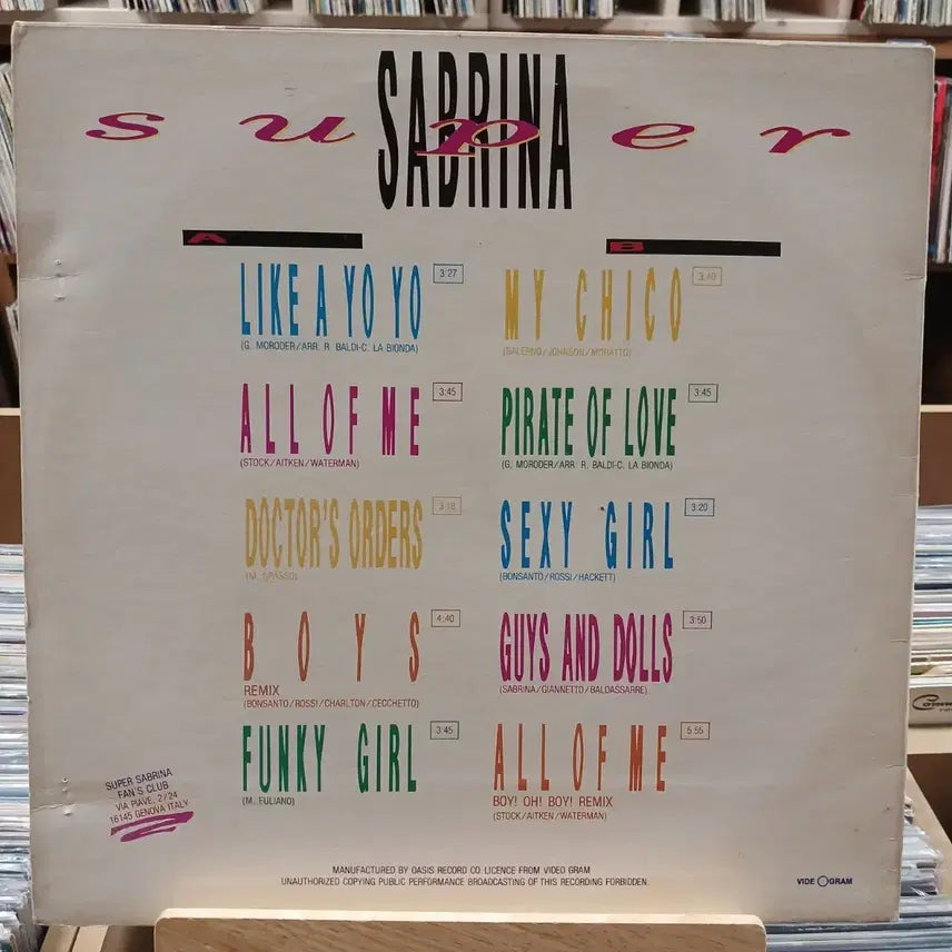 [BUNJANG] Sabrina - Like a Yo Yo LP Vinyl Record / 희귀 사브리나 슈퍼 LP 앨범 LIKE A YO YO 할인