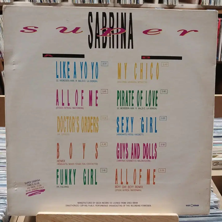 [BUNJANG] Sabrina - Like a Yo Yo LP Vinyl Record / 희귀 사브리나 슈퍼 LP 앨범 LIKE A YO YO 할인