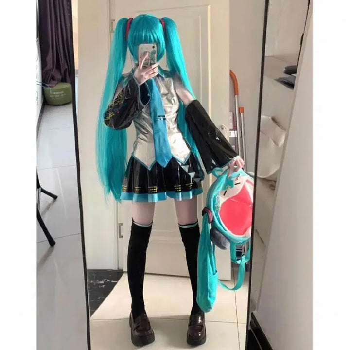[BUNJANG] Hatsune Miku Cosplay Vocaloid Outfit Set Size M / [M/풀셋]보컬로이드 하츠네미쿠 코스프레