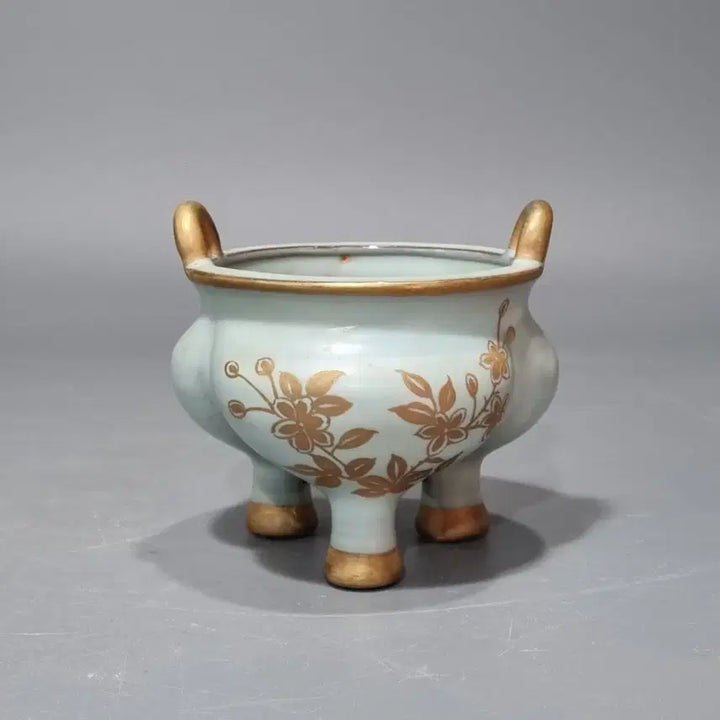 [BUNJANG] Yeoyocheon Gilt Celadon Tripod Censer / 여요천청유 묘금 삼족양이로. 높이 10.3 지름 11.5