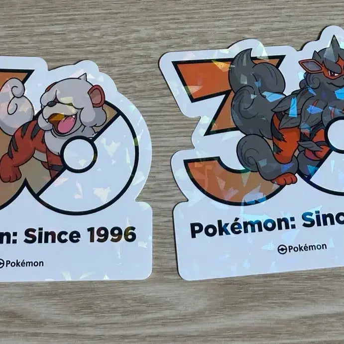 [BUNJANG] Pokemon 30th Anniversary Logo Sticker Set (Hisuian Growlithe, Arcanine) / 포켓몬 30주년 기념 로고스티커 히스이 가디 윈디 일괄
