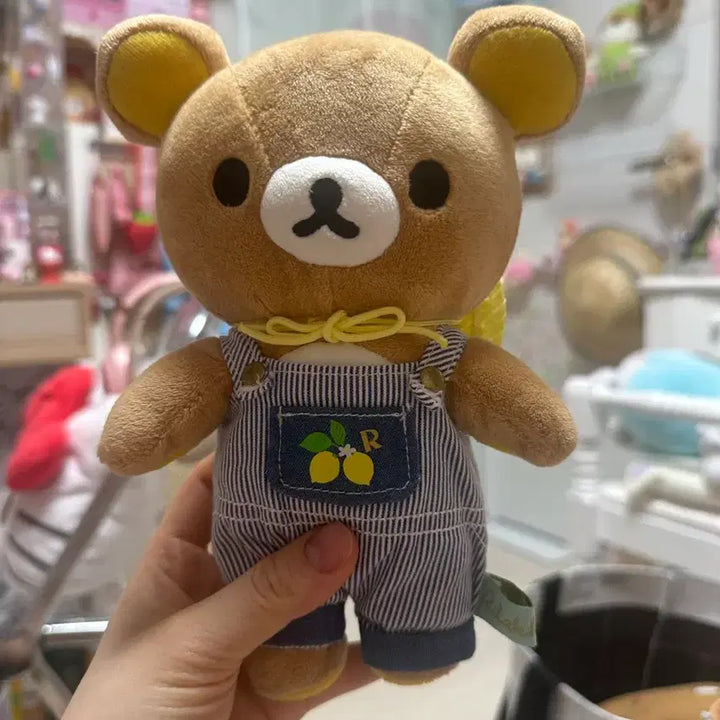 [BUNJANG] Rilakkuma Farmer Lemon Embroidered Plush / 농부 레몬 리락쿠마