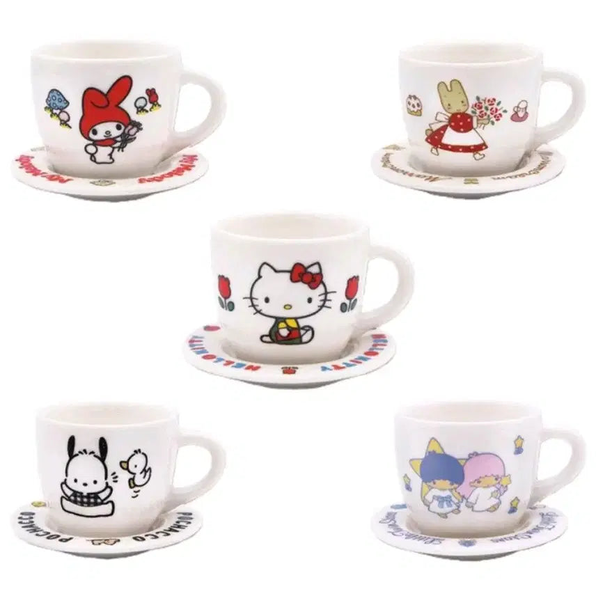 [BUNJANG] Sanrio Miniature Cup &amp; Saucer Gacha Set (Sealed) / (미개봉 새상품) 산리오 미니어처 컵앤소서 가차 5종셋