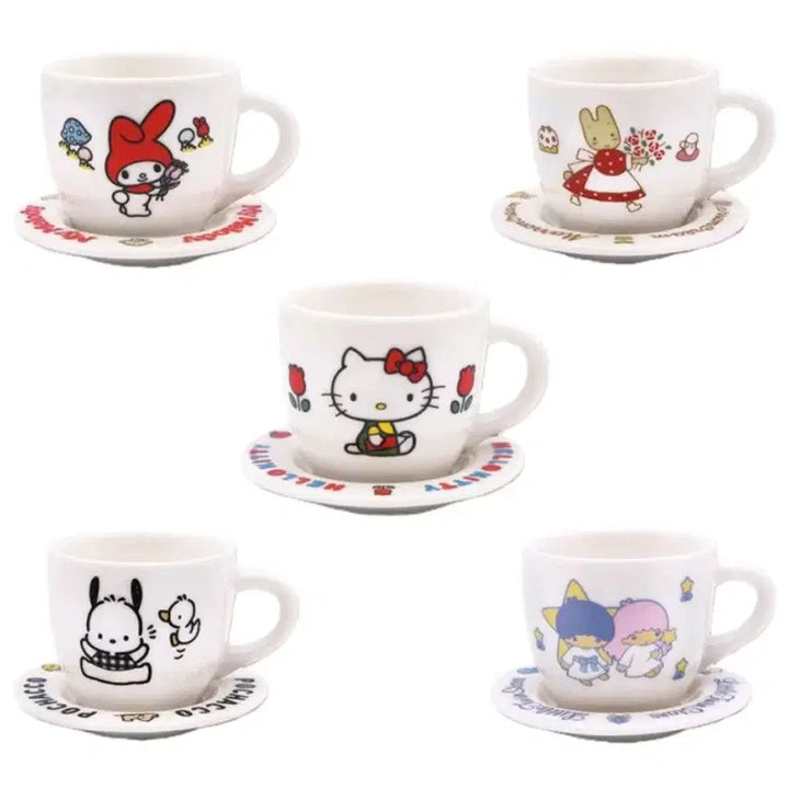 [BUNJANG] Sanrio Miniature Cup &amp; Saucer Gacha Set (Sealed) / (미개봉 새상품) 산리오 미니어처 컵앤소서 가차 5종셋