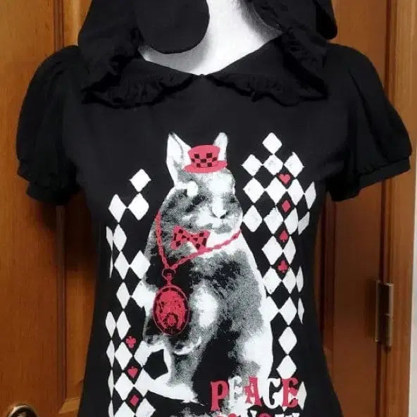 [BUNJANG] Black Peace Now Usagimi Hoodie / 블랙피스나우 BPN 우사미미 후드티 고스로리 고스펑크 고딕