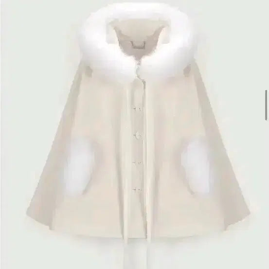 [BUNJANG] Thetis Real Fox Fur Snow Cape Coat - Size S / 급전판매 새상품 ) 더티스 리얼 폭스퍼 스노우 케이프 코트 S