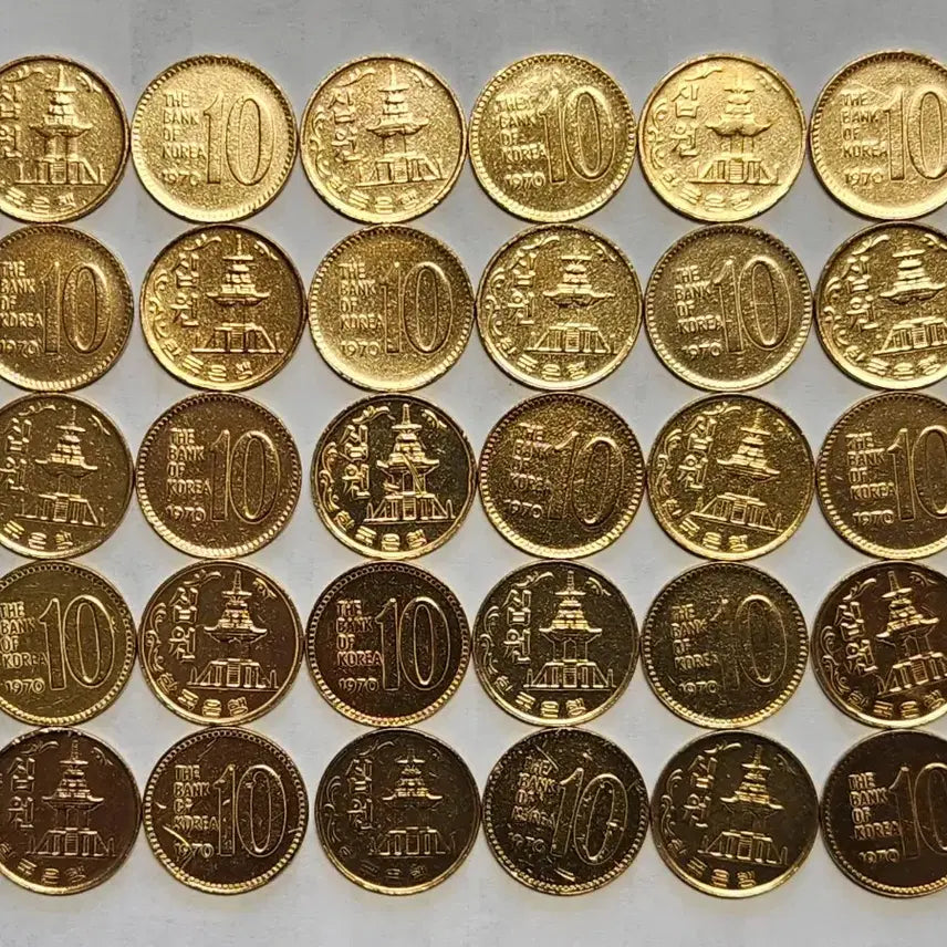 [BUNJANG] 1970 10 Won Copper Coin Set (30 pcs) / 귀한 적동 1970년 10원 30점