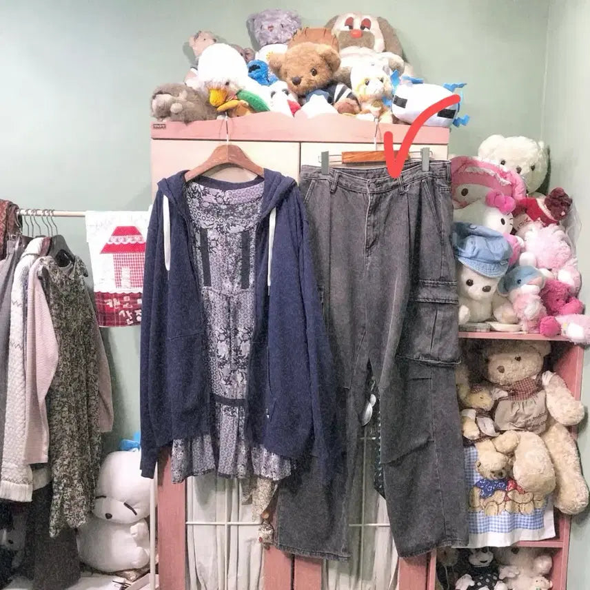 [BUNJANG] Kamome Sanjang Cargo Wide Pants / 카모메산장 코디 세트 카고팬츠 카고바지 와이드팬츠