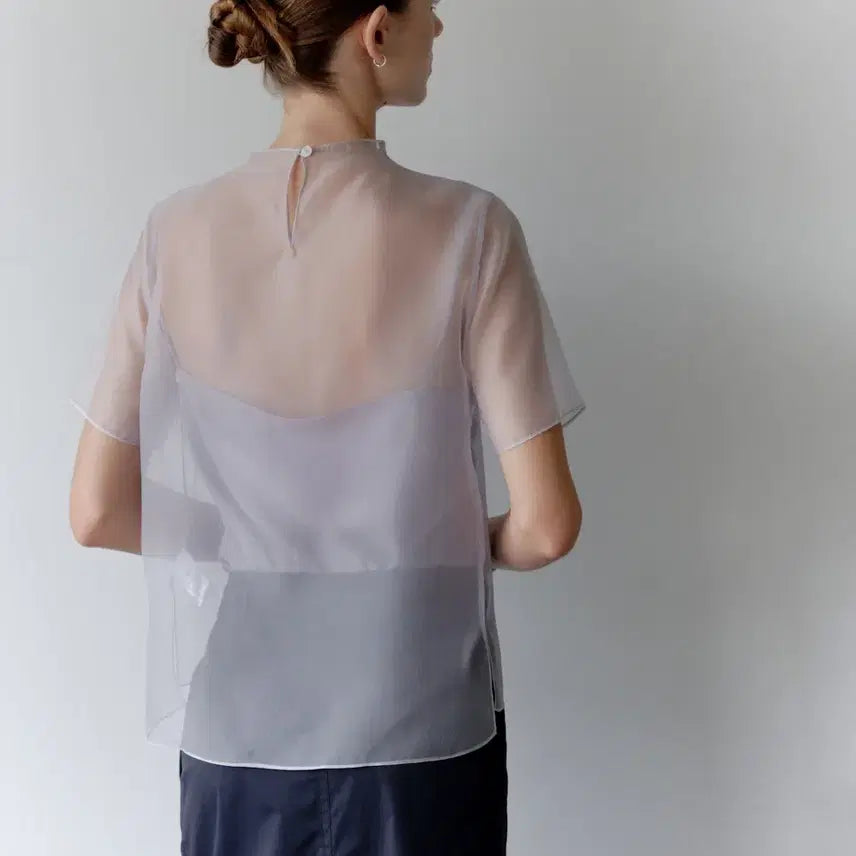[BUNJANG] SIE Et Shear Blouse Misty Lavender / 새상품) 시에 에트 시어 블라우스(미스티라벤더, 피치베이지)