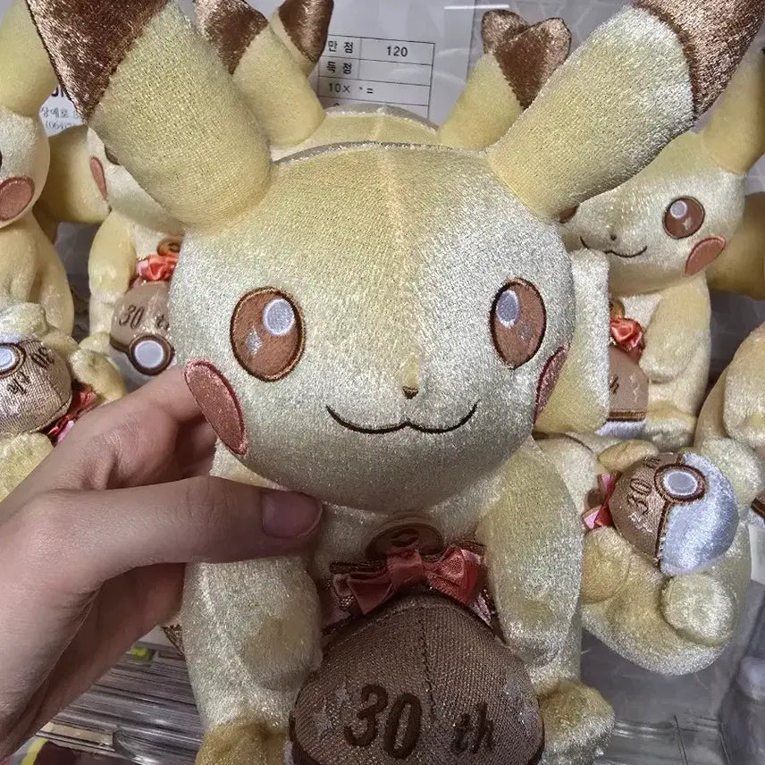[BUNJANG] Pokemon 30th Anniversary Sparkly Pikachu Plush Toy / 반택포5.5)중국x 포켓몬 30주년 반짝반짝 피카츄 피카피카 피카츄 인형