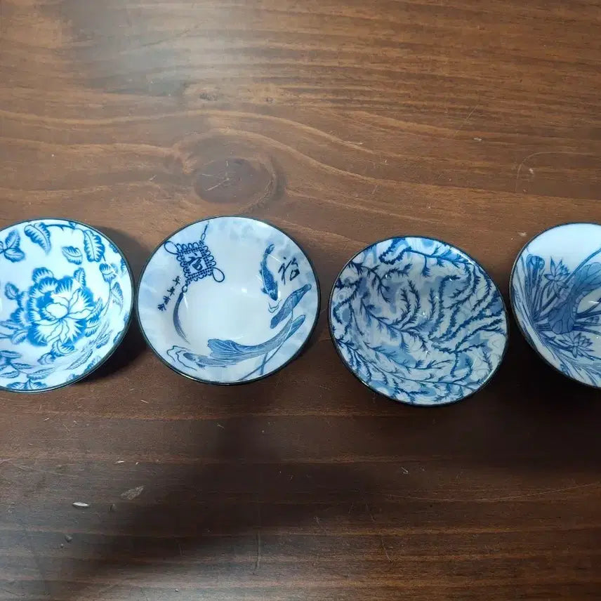 [BUNJANG] Celadon Porcelain Small Plates Set (4 pieces) / 찻잔