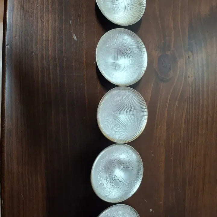 [BUNJANG] Set of 5 Silver Inlaid Teacups / 은분 찻잔