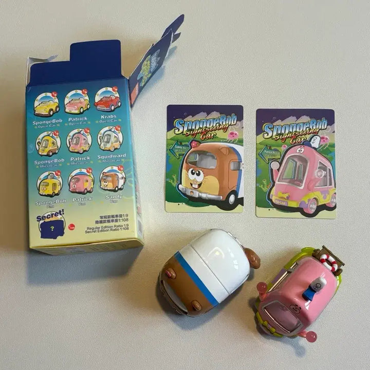 [BUNJANG] Pop Mart SpongeBob Travel Car Figure Set / 팝마트 스폰지밥 트래블카 피규어 뚱이 다람이