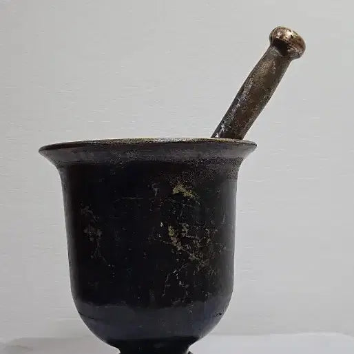 [BUNJANG] Antique Joseon Dynasty Bronze Mortar and Pestle Set / 옛날 조선시대 방짜유기 놋쇠  주물 놋절구 희귀절구 명품 놋쇠절구