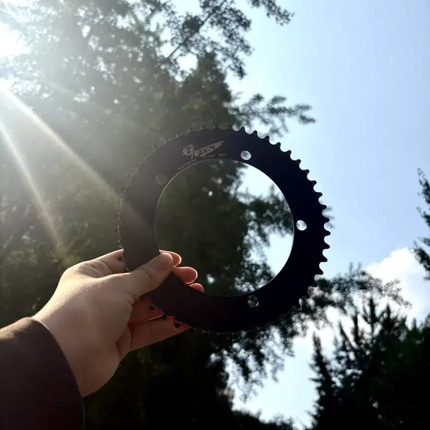 [BUNJANG] Sugino Black Zen Engraved 48T Chainring / 스기노 블랙젠 각인 100% 무하자 판/교