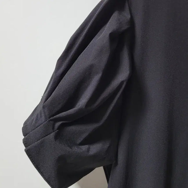 [BUNJANG] Black Puff Short Sleeve Long Dress / 블랙 퍼프 반팔 소매 원피스