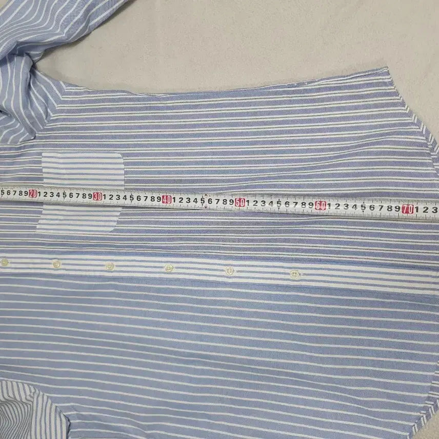 [BUNJANG] Polo Ralph Lauren Oxford Stripe Long Sleeve Shirt / 폴로 랄프로렌 셔츠 옥스포드 펀믹스 스트라이프 긴팔 남방 qr탭 s