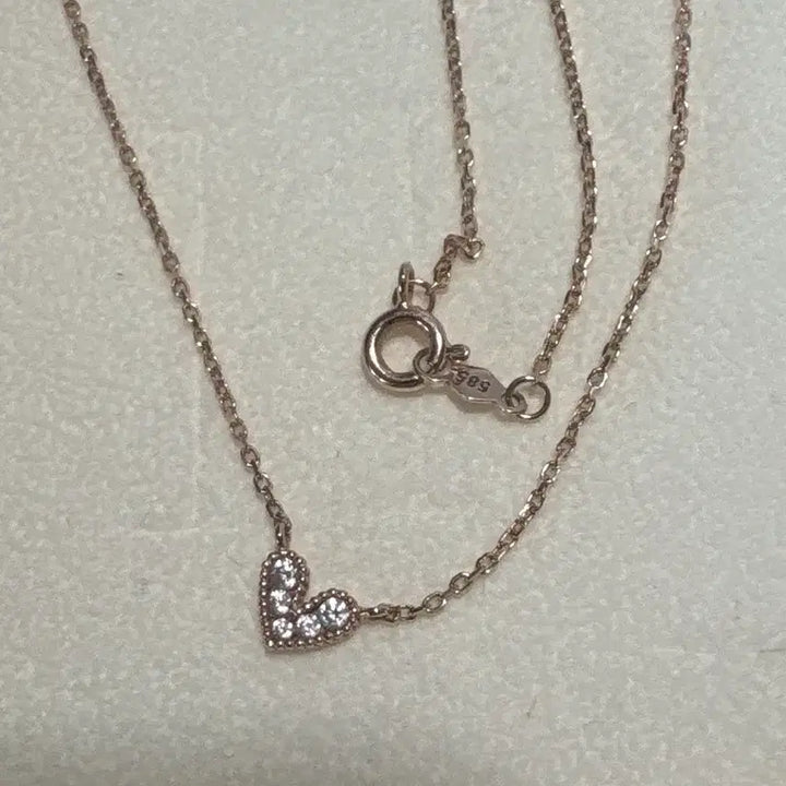 [BUNJANG] 14K Pink Gold Heart Necklace / 14k핑크골드하트목걸이