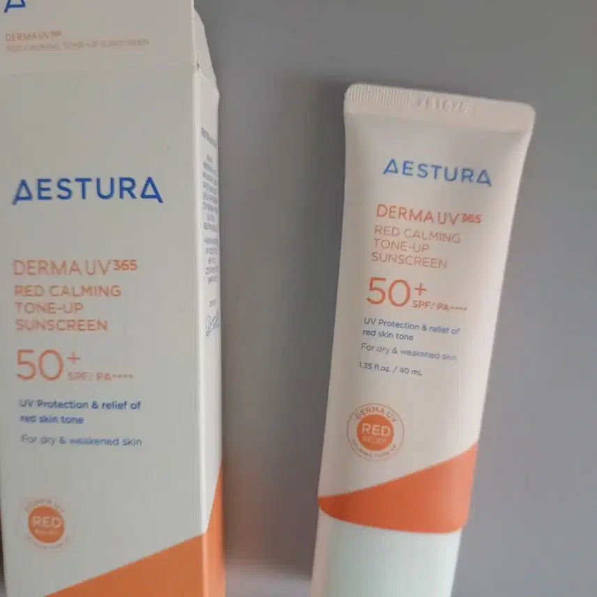 [BUNJANG] AESTURA Derma UV 365 Red Soothing Tone-Up Sun Cream SPF 50+ PA++++ / 에스트라 더마 UV 365 레드 진정 톤업 선크림