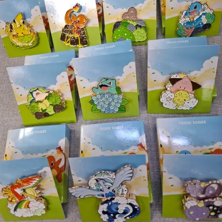 [BUNJANG] Isak Toast Pokemon 10-Piece Full Set Badges / 이삭토스트 포켓몬 뱃지 10종 전종 완성세트 판매합니다