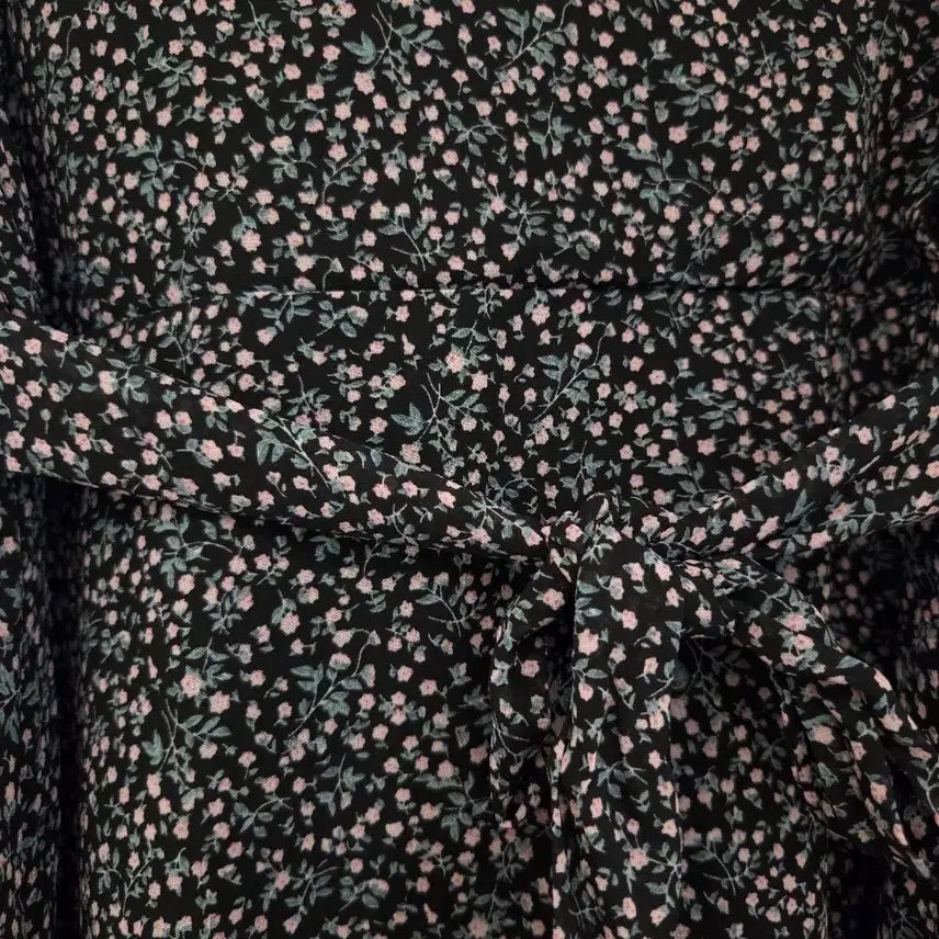 [BUNJANG] 7-Sleeve Chiffon Floral Dress / 7부 쉬폰 꽃무늬 원피스