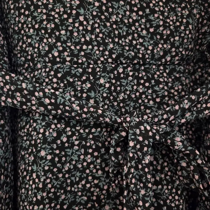 [BUNJANG] 7-Sleeve Chiffon Floral Dress / 7부 쉬폰 꽃무늬 원피스
