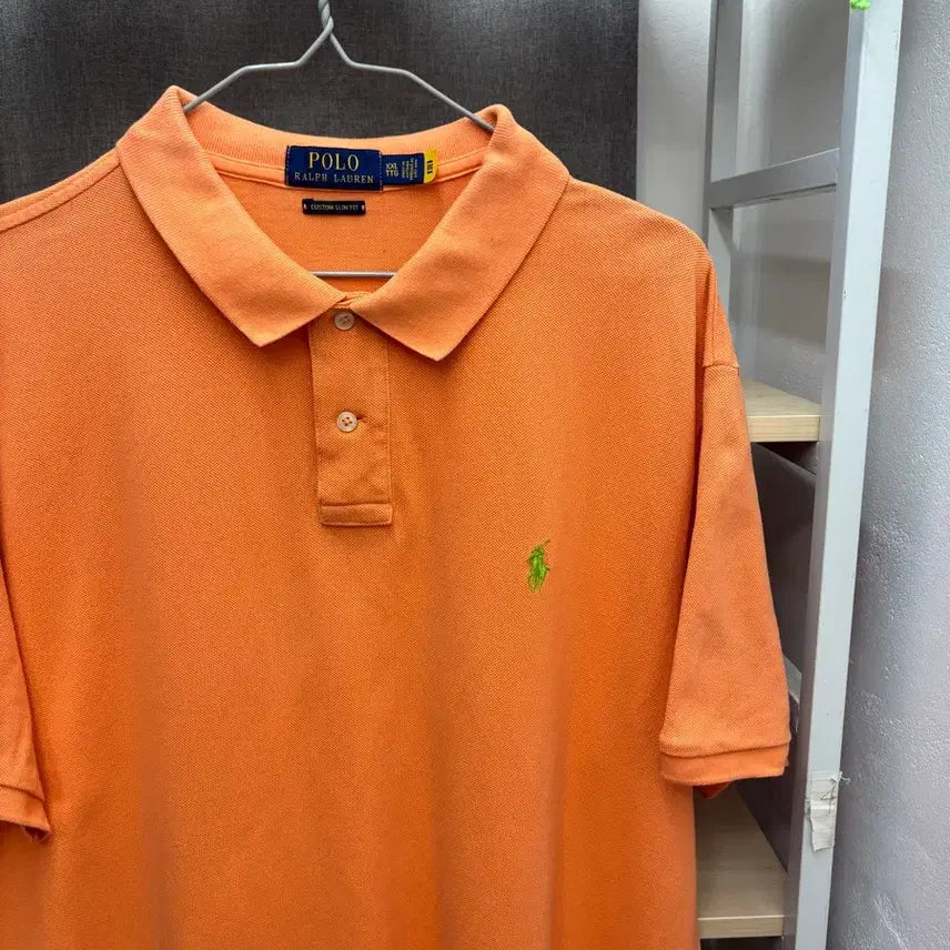 [BUNJANG] Polo Ralph Lauren Orange Polo Shirt XL / 폴로 랄프로렌 오렌지색 카라티 큐알정품
