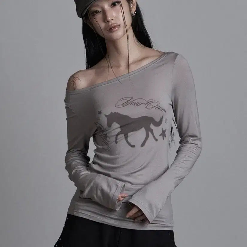 [BUNJANG] As You Are Boatneck Long Sleeve Dark Grey / 애즈유아 홀스 보트넥 롱슬리브 다크 그레이