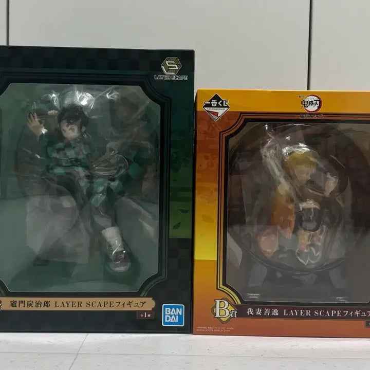 [BUNJANG] Demon Slayer Tanjiro &amp; Zenitsu Byobu Figure Bundle (Sealed) / (미개봉)귀멸의칼날 제일복권 A상 탄지로, B상 젠이츠 병풍 피규어 일괄