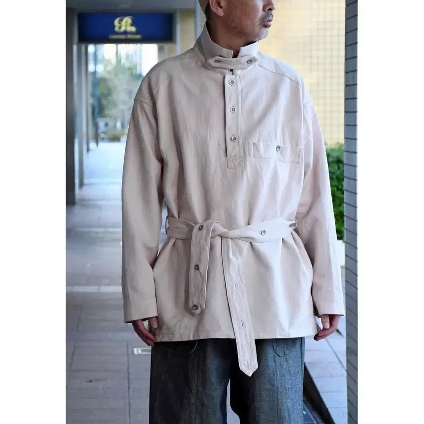 [BUNJANG] Niceness WILDE Cotton-Silk Herringbone Pullover Shirt (M) / [M] 나이스네스 WILDE 코튼실크 헤링본 풀오버 셔츠 niceness