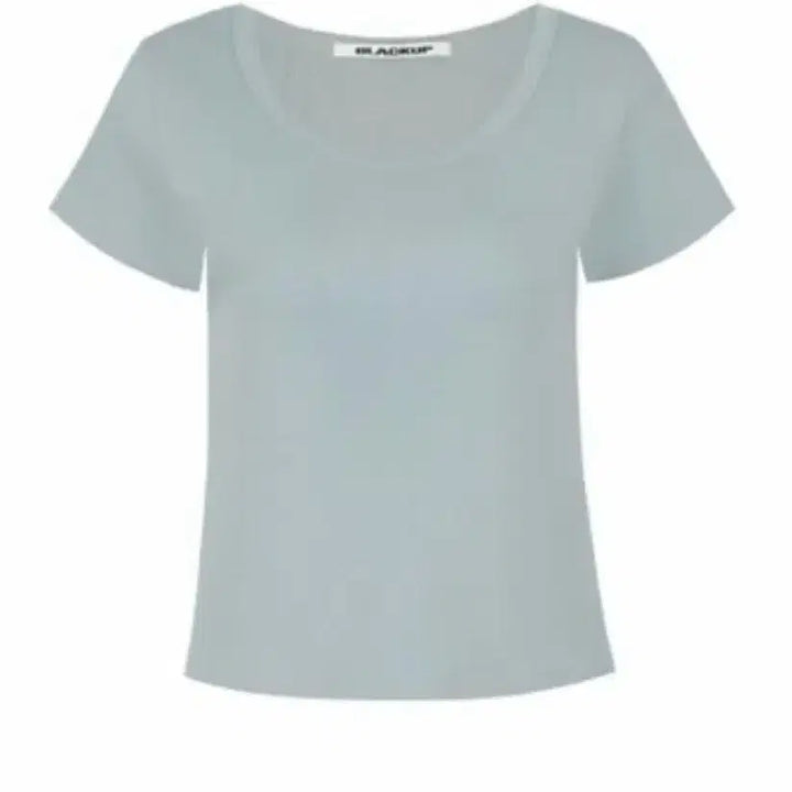 [BUNJANG] Black Up V-Basic Standard U-Neck Short Sleeve T-Shirt Soft Blue M / 블랙업 비베이직 스탠다드 유넥 반팔 소프트블루 M