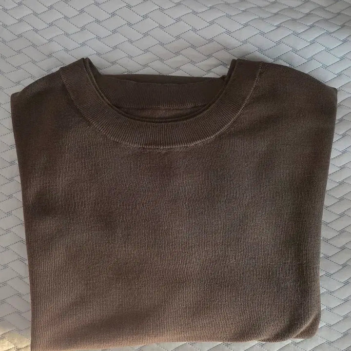 [BUNJANG] Pottery Fine Cotton Short Sleeve Knit (Khaki) Size 3 / [3] 포터리 파인 코튼 반팔 니트 (카키)