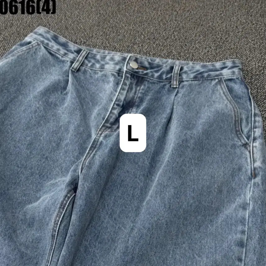 [BUNJANG] Mid-Wash Light-Wash Wide Half Pants Shorts (Vintage 0616) / [L] 중청 연청 와이드 하프 팬츠 반바지 (빈티지 0616)