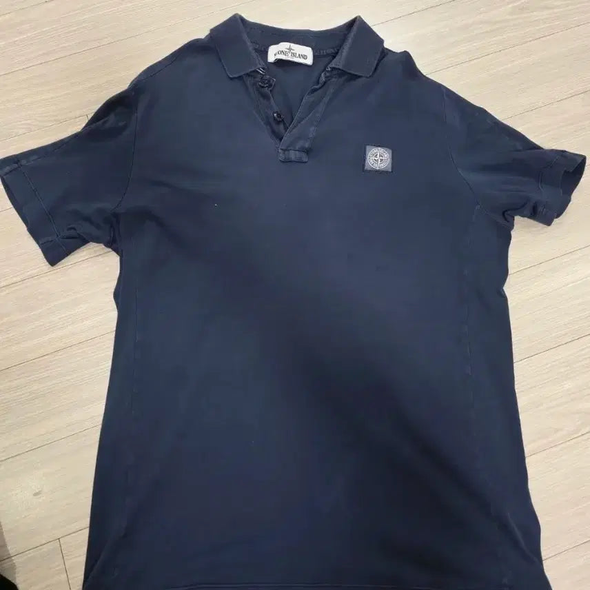 [BUNJANG] Stone Island Navy Short Sleeve Polo Shirt / 스톤아일랜드 반팔 카라티 네이비