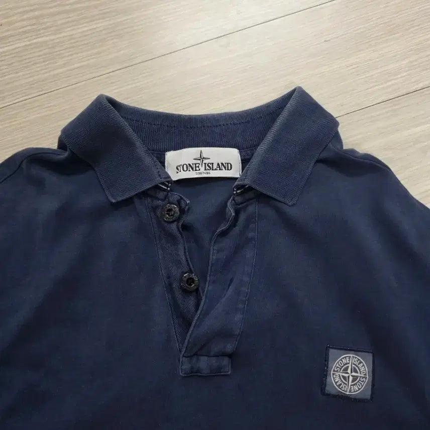 [BUNJANG] Stone Island Navy Short Sleeve Polo Shirt / 스톤아일랜드 반팔 카라티 네이비