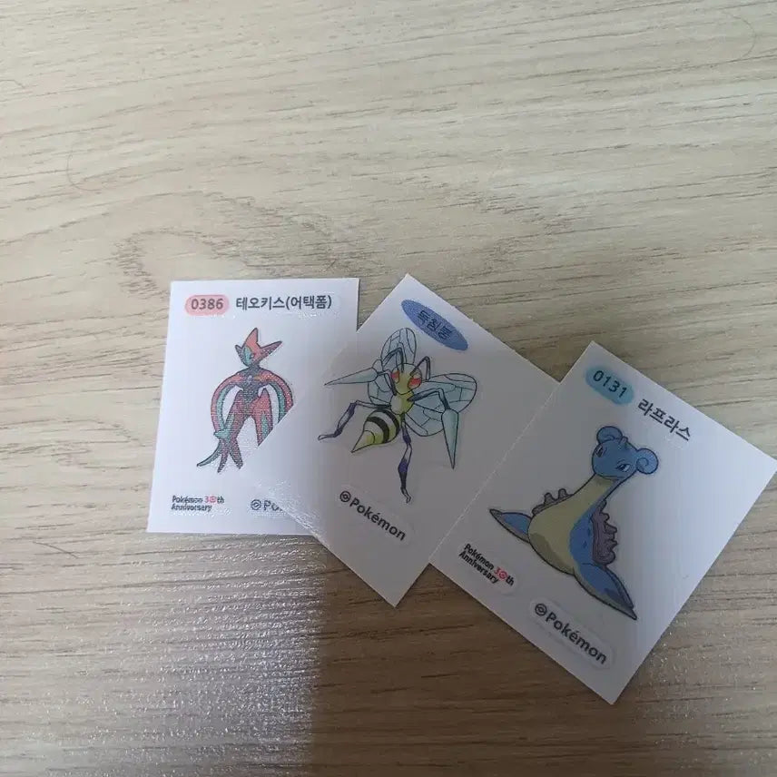 [BUNJANG] Pokemon 30th Anniversary Sticker Set (Deoxys, Venomoth, Lapras) / 포켓몬스터 30주년 기념 스티커 (테오키스, 독침붕, 라프라스)