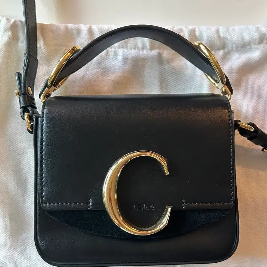 [BUNJANG] Chloe Small Black C Bag Shoulder Bag / 정품*끌로에 C백 블랙 스몰 숄더백