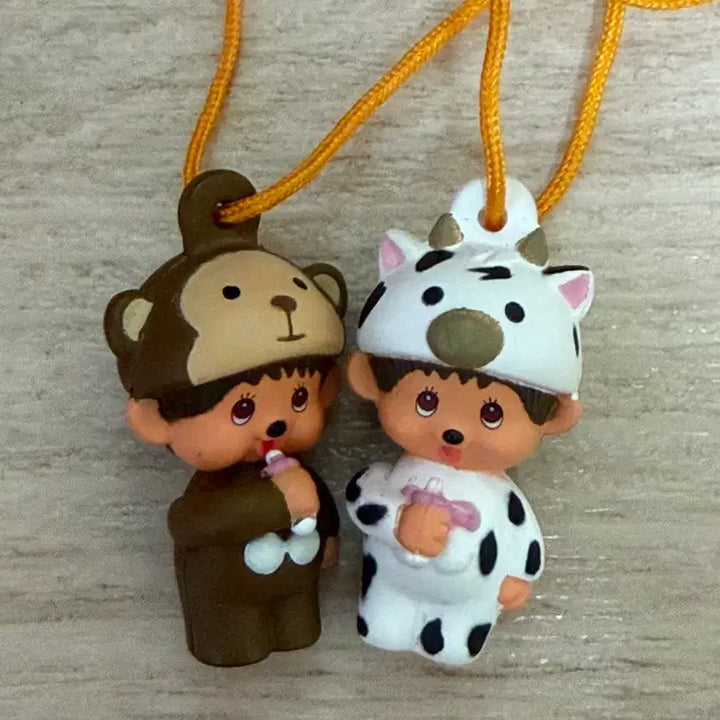 [BUNJANG] Monchhichi Figure Set (Monkey, Ox) / 2001 정품 몬치치 피규어 (원숭이,소)