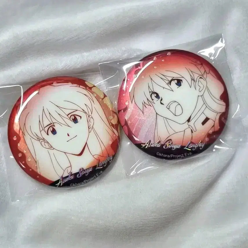 [BUNJANG] Neon Genesis Evangelion Asuka Chinese Limited Original Art Can Badge Bundle Set / 신세기 에반게리온 아스카 중국한정 원화 캔뱃지 일괄 양도